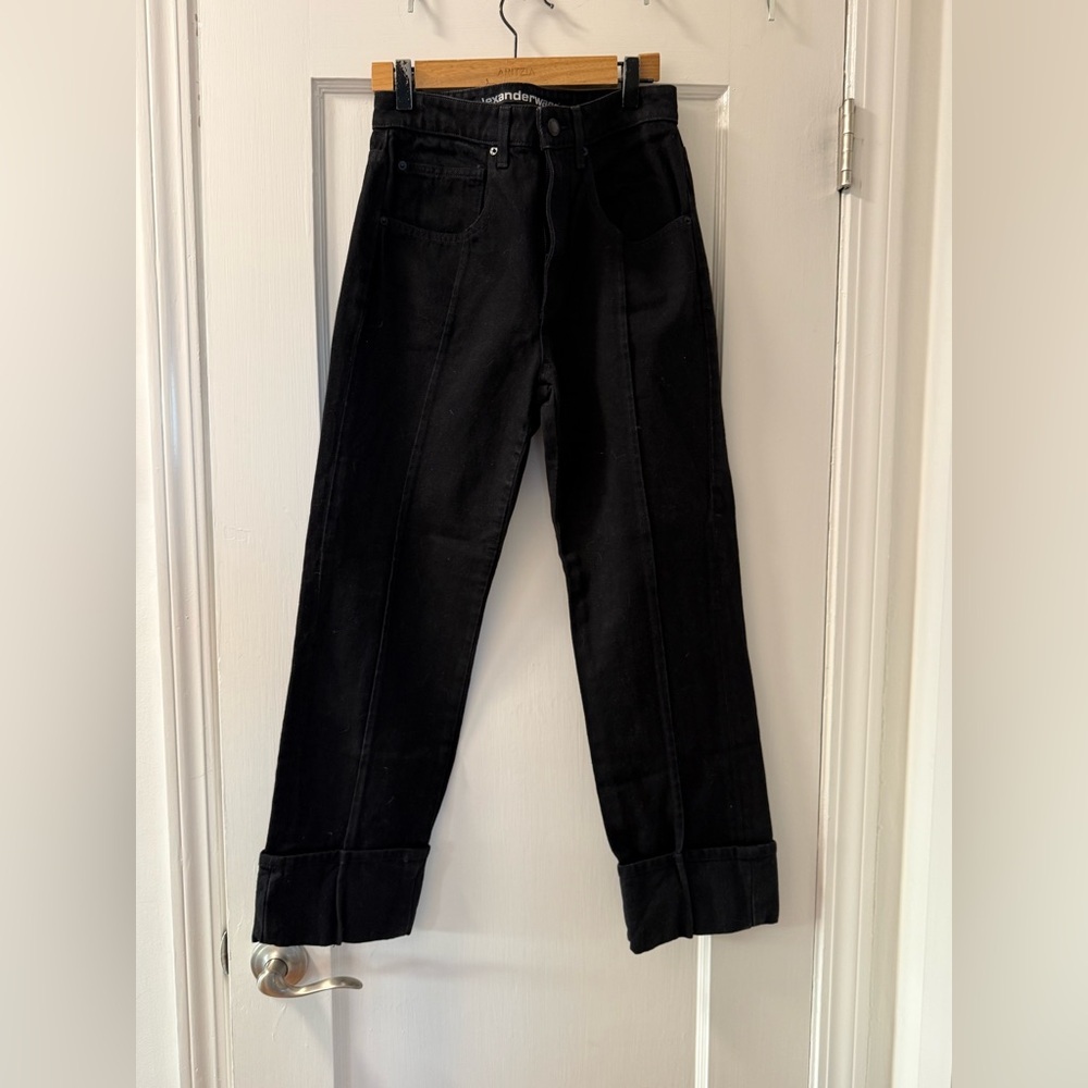 Alexander Wang Straight Black High-Waisted Jeans